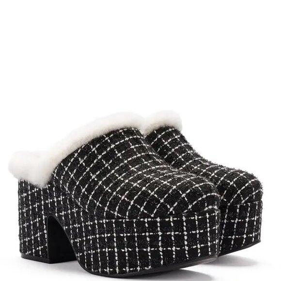 NEW LARROUDE Made In Brazil Miso Platform Lined Mules, black for women 925 13t7 - Picture 9 of 10